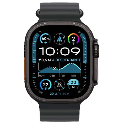 Apple Watch Ultra 2 Boîtier en titane noir (49 mm/GPS-Cellular) - Bracelet Océan / Noir Image 4