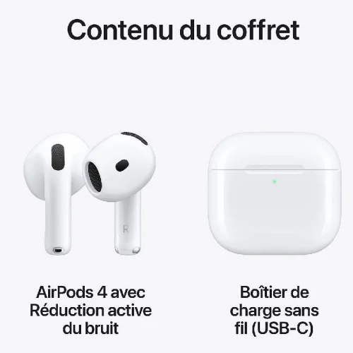Apple AirPods 4 Avec Réduction active du bruit - Boîtier de charge (USB‑C) Image 1