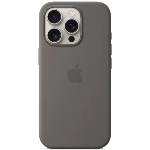 Apple Coque en silicone avec MagSafe pour iPhone 16 Pro - Gris minéral Image 1