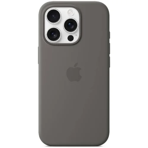 Apple Coque en silicone avec MagSafe pour iPhone 16 Pro - Gris minéral Image 3