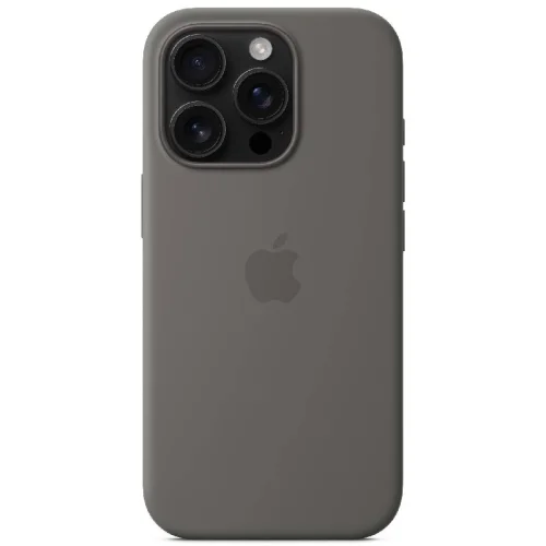 Apple Coque en silicone avec MagSafe pour iPhone 16 Pro - Gris minéral Image 4
