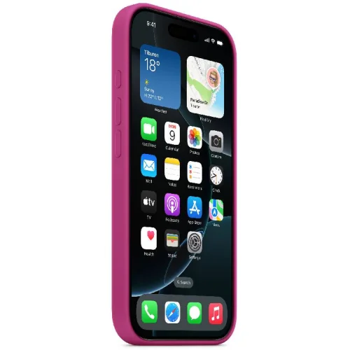 Apple Coque en silicone avec MagSafe pour iPhone 16 Pro - Fuchsia Image 2