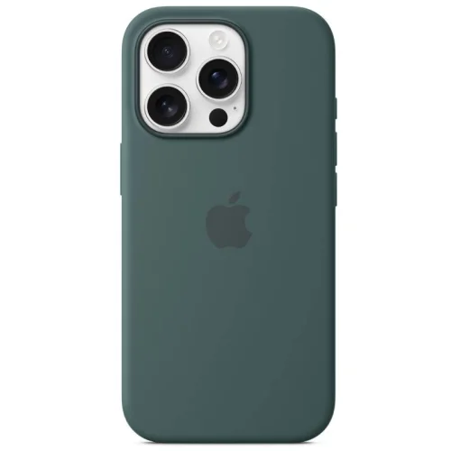 Apple Coque en silicone avec MagSafe pour iPhone 16 Pro - Vert lacustre Image 2