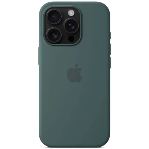 Apple Coque en silicone avec MagSafe pour iPhone 16 Pro - Vert lacustre Image 3