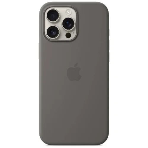 Apple Coque en silicone avec MagSafe pour iPhone 16 Pro Max - Gris minéral Image 1