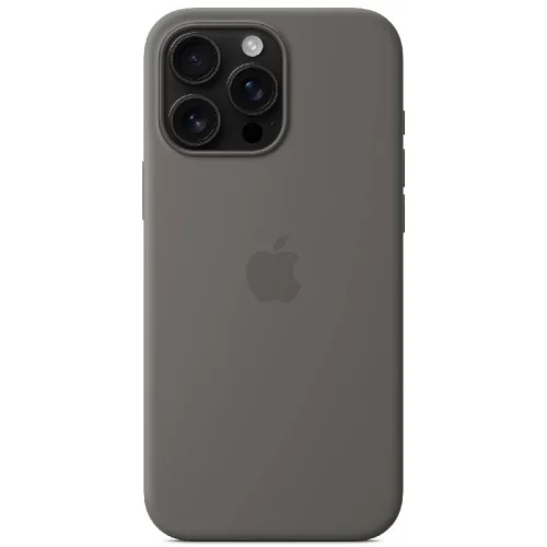 Apple Coque en silicone avec MagSafe pour iPhone 16 Pro Max - Gris minéral Image 2