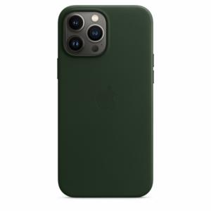 Apple coque en cuir avec MagSafe pour iPhone 13 Pro Max - Vert séquoia Image 3