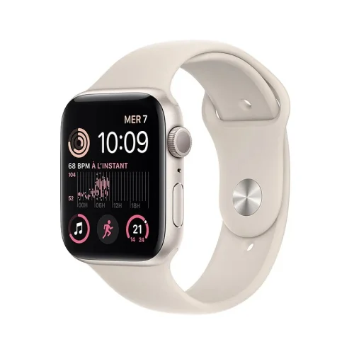 Apple Watch SE (2ᵉ génération) Boîtier 44 MM - Boîtier Starlight - Bracelet Sport Starlight  M/L Image 1