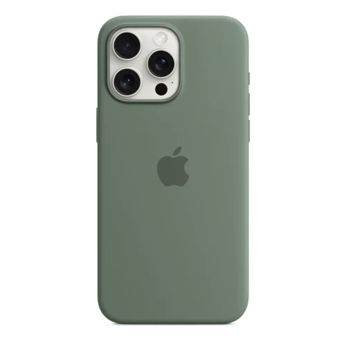 Apple Coque en silicone avec MagSafe pour iPhone 15 Pro - Cyprès Image 1