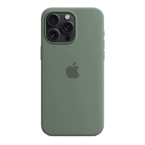 Apple Coque en silicone avec MagSafe pour iPhone 15 Pro - Cyprès Image 2