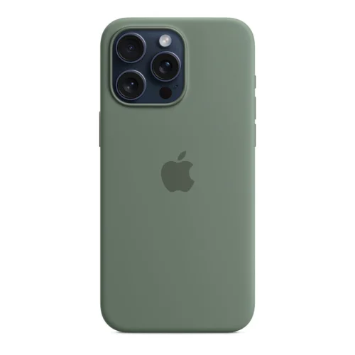 Apple Coque en silicone avec MagSafe pour iPhone 15 Pro - Cyprès Image 3