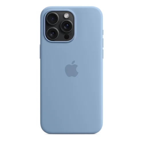 Apple Coque en silicone avec MagSafe pour iPhone 15 Pro - Bleu d’hiver Image 1