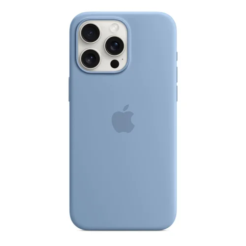 Apple Coque en silicone avec MagSafe pour iPhone 15 Pro - Bleu d’hiver Image 3