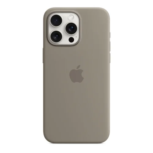 Apple Coque en silicone avec MagSafe pour iPhone 15 Pro - Argile Image 1