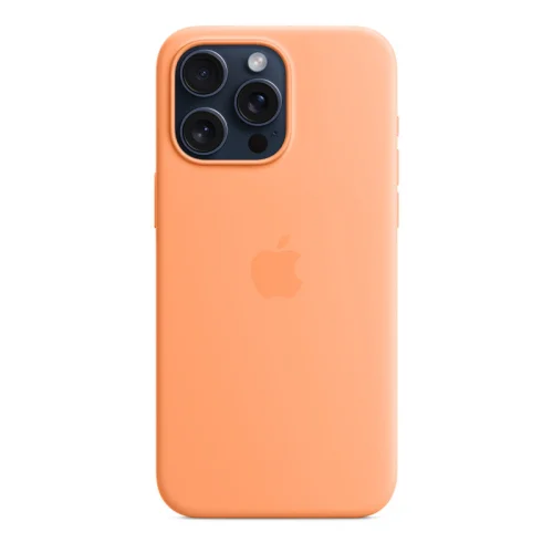 Apple Coque en silicone avec MagSafe pour iPhone 15 Pro - Sorbet à l’orange Image 1