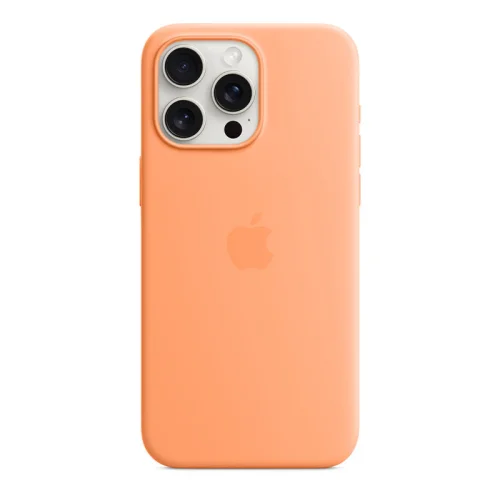 Apple Coque en silicone avec MagSafe pour iPhone 15 Pro - Sorbet à l’orange Image 3