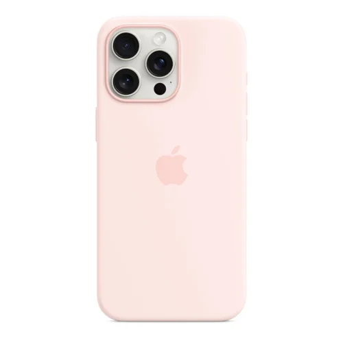 Apple Coque en silicone avec MagSafe pour iPhone 15 Pro - Rose pâle Image 3