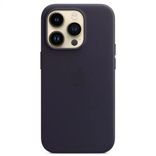 Apple Coque en cuir avec MagSafe pour iPhone 14 Pro - Encre violette Image 1