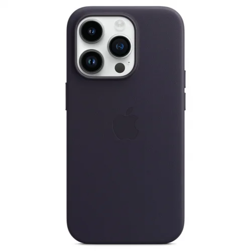 Apple Coque en cuir avec MagSafe pour iPhone 14 Pro - Encre violette Image 3