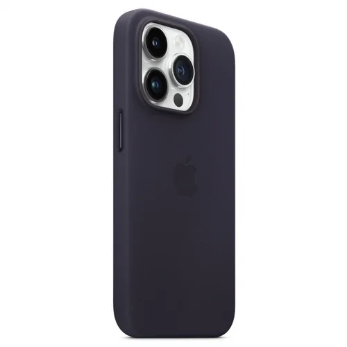 Apple Coque en cuir avec MagSafe pour iPhone 14 Pro - Encre violette Image 4