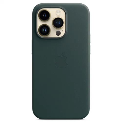 Apple Coque en cuir avec MagSafe pour iPhone 14 Pro - Vert forêt Image 2