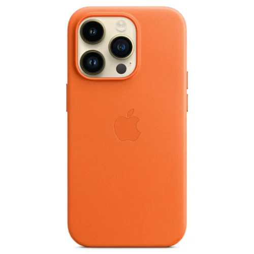 Apple Coque en cuir avec MagSafe pour iPhone 14 Pro - Orange Image 4