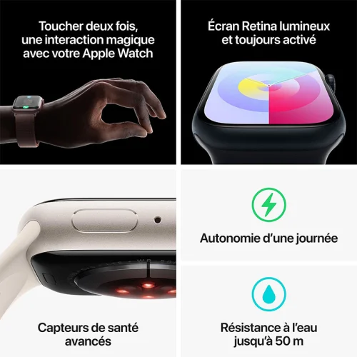 Apple Watch Series 9 Boîtier en Acier inoxydable (41mm / GPS-Cellular) - Bracelet Milanais / Argent Image 3