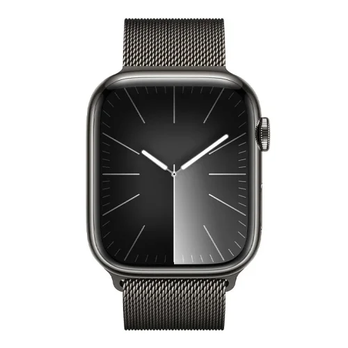 Apple Watch Series 9 Boîtier en Acier inoxydable (41mm / GPS-Cellular) - Bracelet Milanais / Minuit Image 1