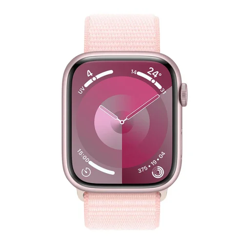 Apple Watch Series 9 Boîtier en Aluminium (45mm / GPS) - Boucle Sport / Rose pâle Image 3