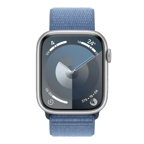 Apple Watch Series 9 Boîtier en Aluminium (45mm / GPS-Cellular) - Boucle Sport / Bleu d’hiver Image 2