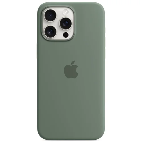 Apple Coque en silicone avec MagSafe pour iPhone 15 Pro Max - Cyprès Image 3