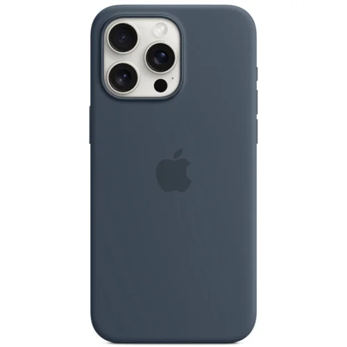 Apple Coque en silicone avec MagSafe pour iPhone 15 Pro Max - Bleu orage Image 2