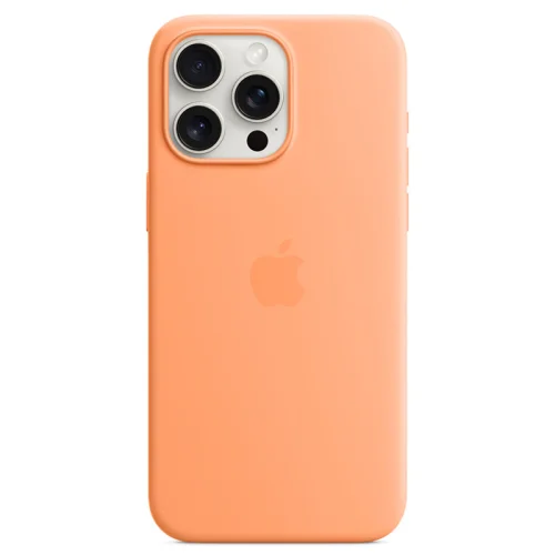Apple Coque en silicone avec MagSafe pour iPhone 15 Pro Max - Sorbet à l’orange Image 2