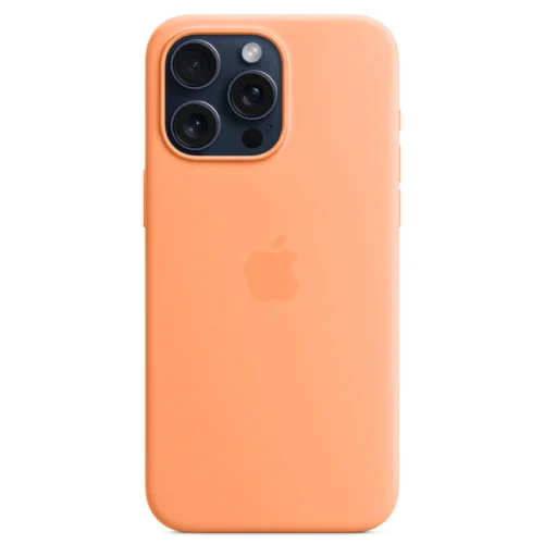 Apple Coque en silicone avec MagSafe pour iPhone 15 Pro Max - Sorbet à l’orange Image 3