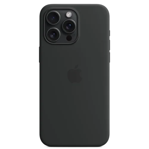 Apple Coque en silicone avec MagSafe pour iPhone 15 Pro Max - Noir Image 1