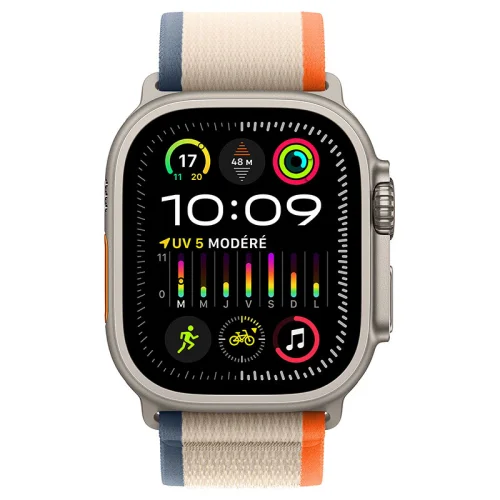 Apple Watch Ultra 2 Boîtier en titane (49 mm/GPS-Cellular) - Bracelet Boucle Trail Orange/beige Image 3