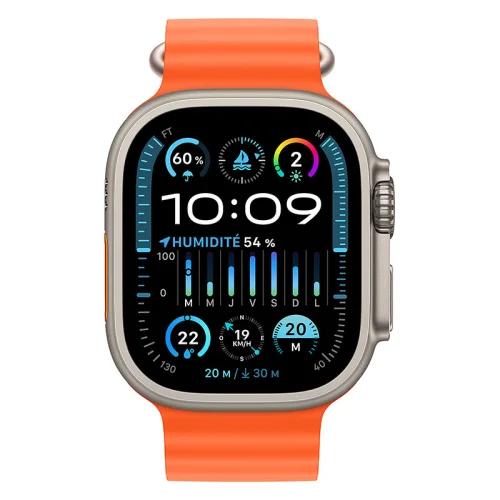 Apple Watch Ultra 2 Boîtier en titane (49 mm/GPS-Cellular) - Bracelet Océan /  Orange Image 1