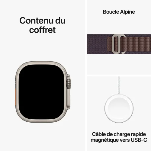 Apple Watch Ultra 2 Boîtier en titane (49 mm/GPS-Cellular) - Boucle Alpine / Indigo Image 1