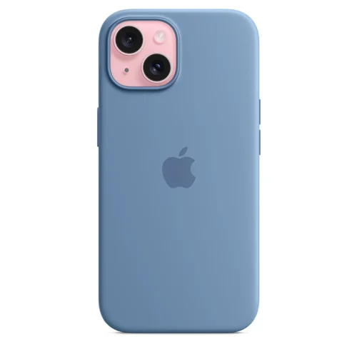 Apple Coque en silicone avec MagSafe pour iPhone 15 - Bleu d’hiver Image 1
