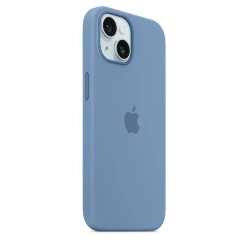 Apple Coque en silicone avec MagSafe pour iPhone 15 - Bleu d’hiver Image 4