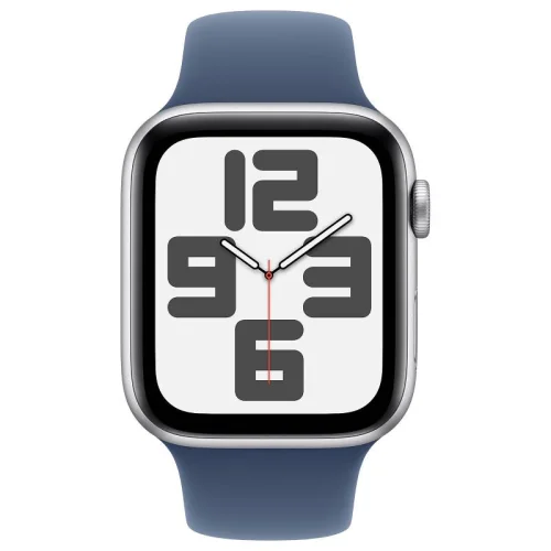 Apple Watch SE (2ᵉ génération) Boîtier 40 MM - Boiter Aluminium en Silver - Bracelet Sport Denim S/M Image 1