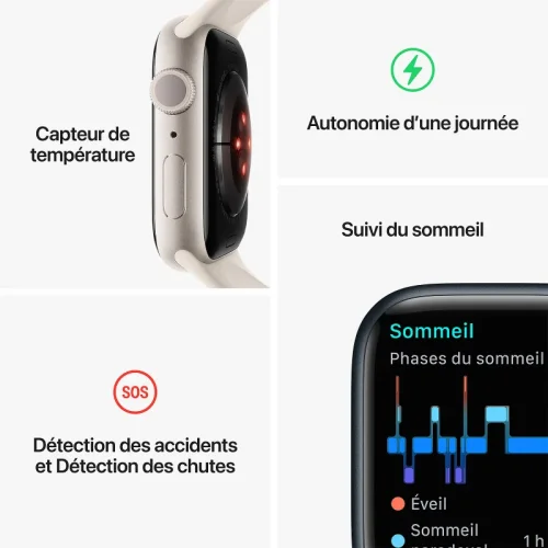 Apple Watch Series 8 Boîtier en Acier inoxydable (45 MM/GPS-Cellular) - Bracelet Milanais / Argent Image 3