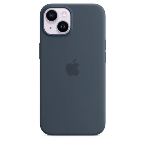 Coque en silicone avec MagSafe pour iPhone 14 - Bleu orage Image 4