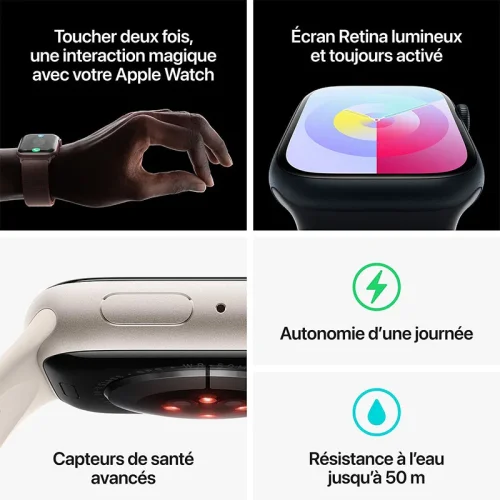 Apple Watch Series 9 Boîtier en Aluminium (41mm / GPS-Cellular) - Boucle Sport / Lumière stellaire Image 1