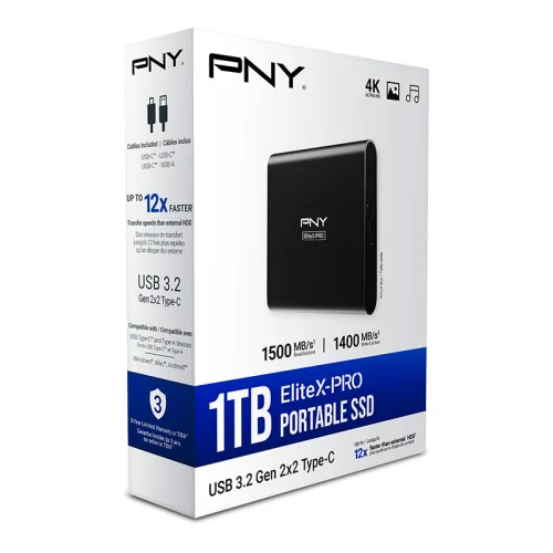 Disque dur SSD externe Type-C PNY EliteX-PRO (1 To) Image 2