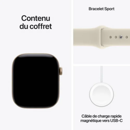 Apple Watch Series 12 GPS 46 mm en Aluminium - Or clair Image 1