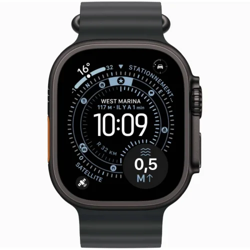 Apple Watch Ultra 3 Boîtier 49 MM Boîtier en titane noir (49 mm/GPS-Cellular)  - Bracelet Océan Noir Image 2