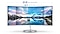 Un visuel du moniteur CJ79 et son format 21:9 en Ultra WQHD supérieur au format classique en 16:9 WQHD.