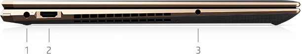 Image du côté gauche des ports de l’ordinateur portable 15" - Ordinateur portable convertible puissant HP Spectre x360