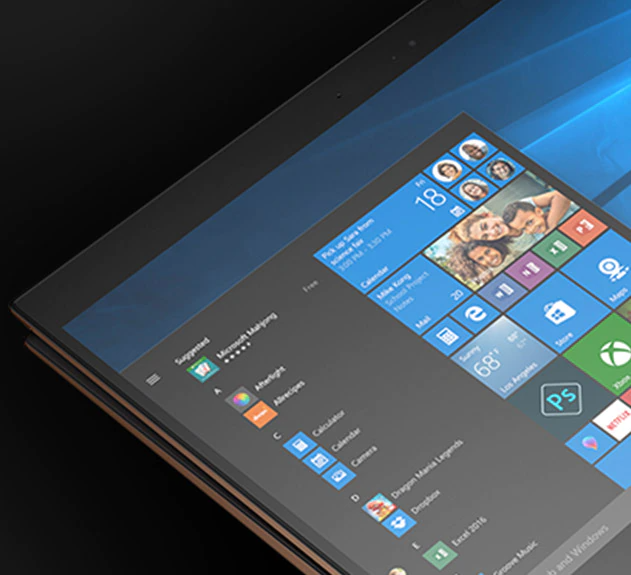 Zoom sur l’image d’un ordinateur portable avec un écran Windows - Ordinateur portable convertible puissant HP Spectre x360
